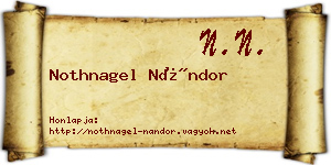Nothnagel Nándor névjegykártya